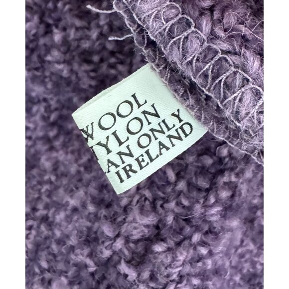 Weave of the Irish hand knitted Wool‎ blend cardigan purple sz M - Picture 5 of 7